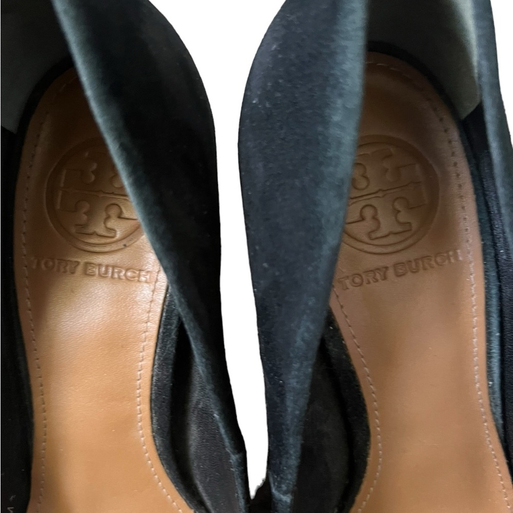 TORY BURCH Classic Suede Pumps Black Size 7.5 - Picture 7 of 11